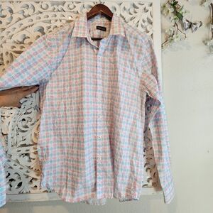 PINEDA COVALIN BUTTON DOWN 100% COTTON PIMA MENS SIZE LARGE